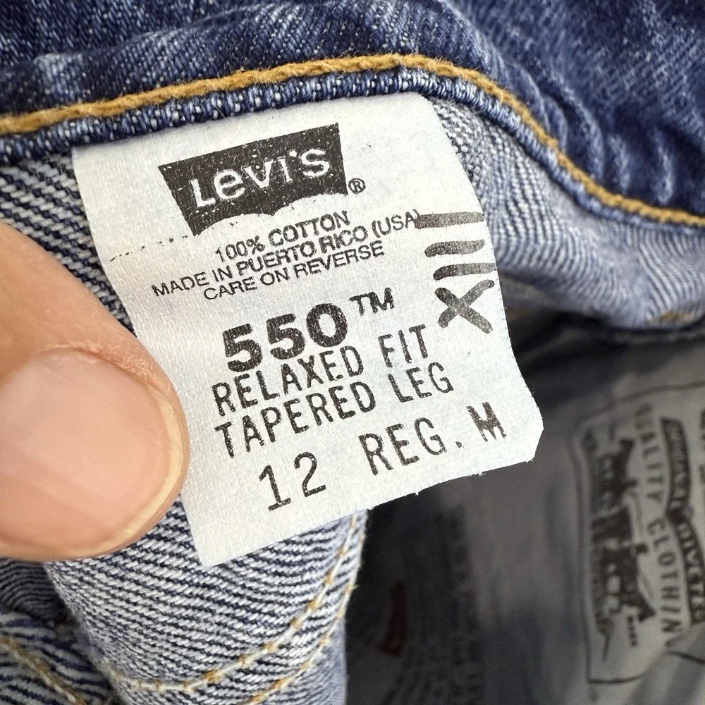 VTG Levi's 550 High Rise Relaxed Jeans 90s‎ Tapered USA Made Denim WOMEN 12